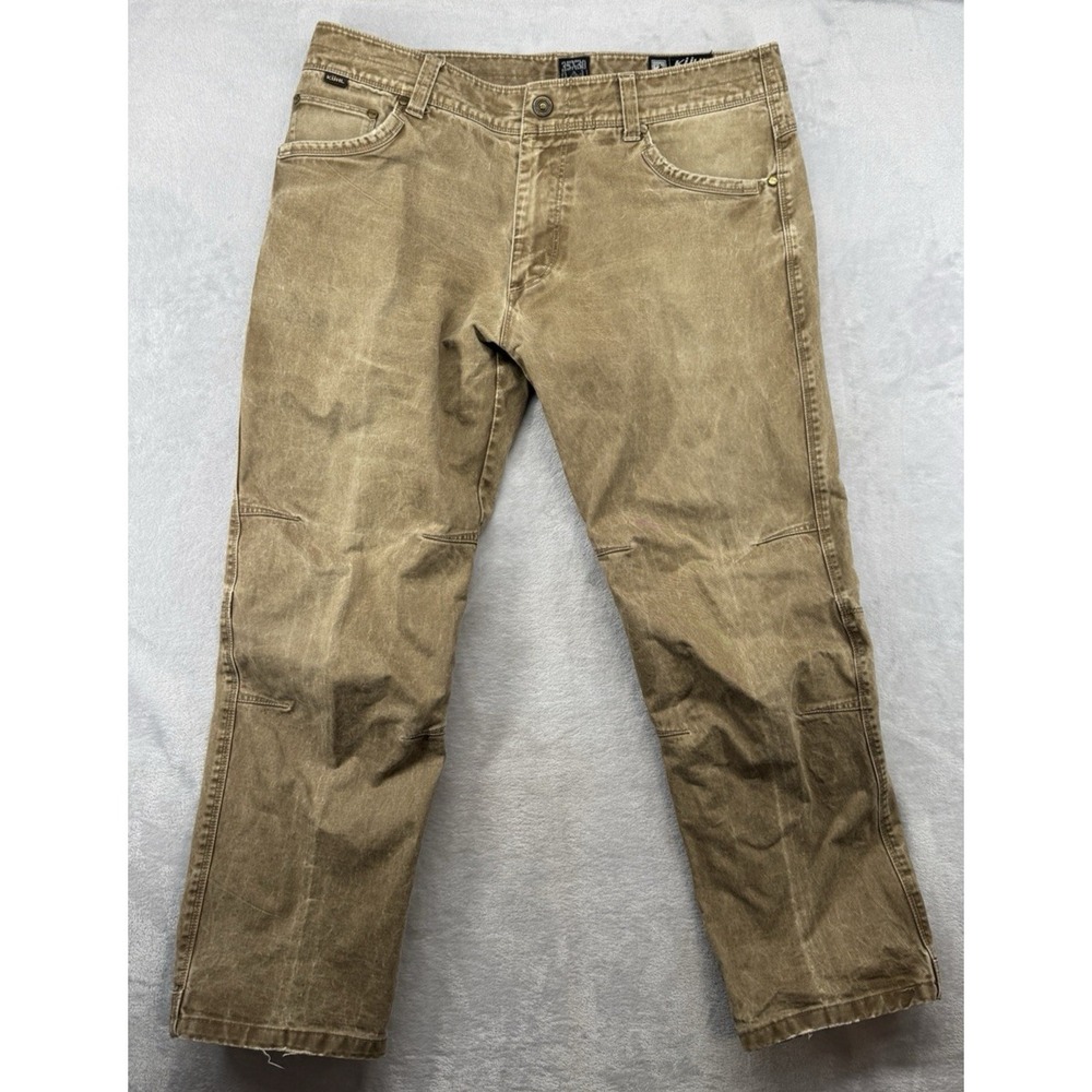 KUHL Rydr Distressed Utility Canvas Workwear Jeans Double Knee Men's 35x30